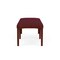 Lesro Lenox Wood 2 Seat Bench Wood Frame, Mahogany, OH Wine Upholstery LW2001 - alternate 2